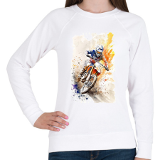 PRINTFASHION Motor  - Női pulóver - Fehér női pulóver, kardigán