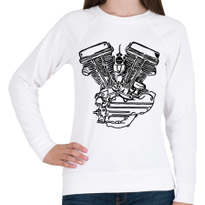 PRINTFASHION Motorblokk - Női pulóver - Fehér női pulóver, kardigán