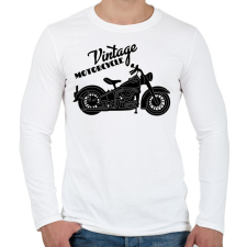 PRINTFASHION Motorcycle  - Férfi hosszú ujjú póló - Fehér férfi póló