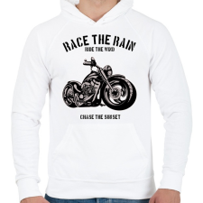 PRINTFASHION motorcycle - Férfi kapucnis pulóver - Fehér férfi pulóver, kardigán