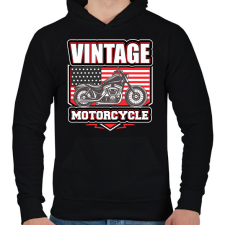PRINTFASHION Motorcycle - Férfi kapucnis pulóver - Fekete férfi pulóver, kardigán