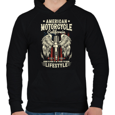 PRINTFASHION motorcycle - Férfi kapucnis pulóver - Fekete férfi pulóver, kardigán