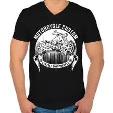 PRINTFASHION Motorcycle  - Férfi V-nyakú póló - Fekete férfi póló