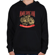 PRINTFASHION Motorcycle  - Gyerek kapucnis pulóver - Fekete