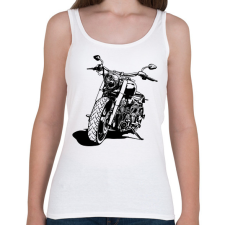PRINTFASHION Motorcycle - Női atléta - Fehér női trikó