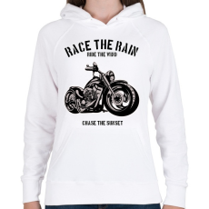 PRINTFASHION motorcycle  - Női kapucnis pulóver - Fehér