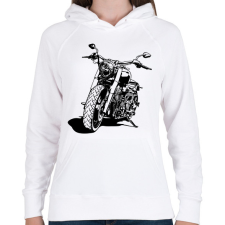 PRINTFASHION Motorcycle - Női kapucnis pulóver - Fehér női pulóver, kardigán