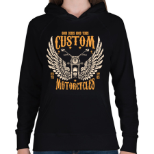 PRINTFASHION Motorcycle - Női kapucnis pulóver - Fekete női pulóver, kardigán