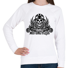 PRINTFASHION Motorcycle  - Női pulóver - Fehér női pulóver, kardigán