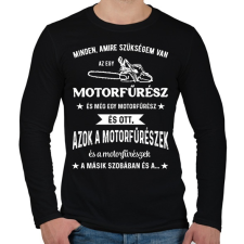 PRINTFASHION Motorfűrész / Favágó - Férfi hosszú ujjú póló - Fekete férfi póló