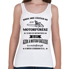 PRINTFASHION Motorfűrész / Favágó - Női atléta - Fehér