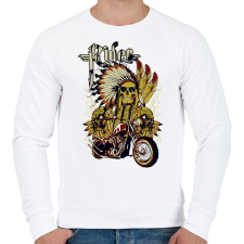 PRINTFASHION motorkerékpár és koponya - Férfi pulóver - Fehér férfi pulóver, kardigán