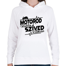 PRINTFASHION Motorod Blokkja, Szíved ritmusa - Női kapucnis pulóver - Fehér női pulóver, kardigán