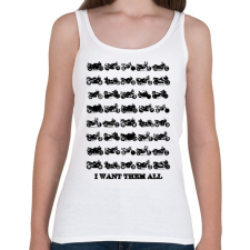 PRINTFASHION motorok fekete - Női atléta - Fehér női trikó