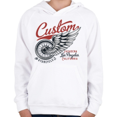 PRINTFASHION Motoros 06 - Pasadena Motorcycles - Gyerek kapucnis pulóver - Fehér