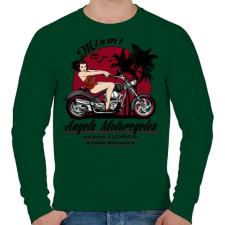 PRINTFASHION Motoros angyal - Férfi pulóver - Sötétzöld férfi pulóver, kardigán