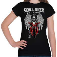 PRINTFASHION Motoros angyal - Női póló - Fekete női póló