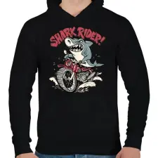 PRINTFASHION Motoros cápa - Férfi kapucnis pulóver - Fekete férfi pulóver, kardigán