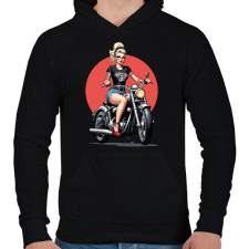 PRINTFASHION Motoros csaj - Férfi kapucnis pulóver - Fekete férfi pulóver, kardigán