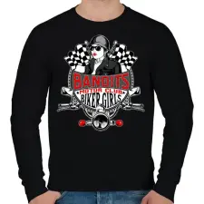 PRINTFASHION Motoros csajok - Férfi pulóver - Fekete férfi pulóver, kardigán