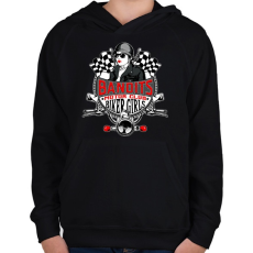PRINTFASHION Motoros csajok - Gyerek kapucnis pulóver - Fekete