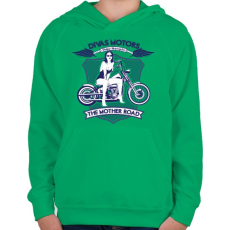 PRINTFASHION Motoros díva - Gyerek kapucnis pulóver - Zöld