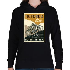 PRINTFASHION Motoros élet - Női kapucnis pulóver - Fekete