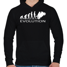 PRINTFASHION Motoros evolúció - Férfi kapucnis pulóver - Fekete férfi pulóver, kardigán