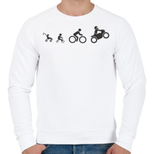 PRINTFASHION Motoros evolúció - Férfi pulóver - Fehér férfi pulóver, kardigán