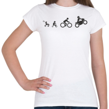 PRINTFASHION Motoros evolúció - Női póló - Fehér női póló