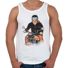 PRINTFASHION Motoros - Férfi atléta - Fehér atléta, trikó