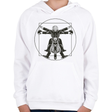 PRINTFASHION Motoros - Gyerek kapucnis pulóver - Fehér gyerek pulóver, kardigán