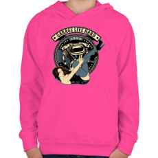 PRINTFASHION Motoros gyorsgarázs - Gyerek kapucnis pulóver - Fukszia