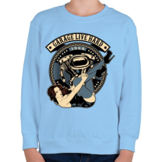 PRINTFASHION Motoros gyorsgarázs - Gyerek pulóver - Világoskék