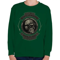 PRINTFASHION Motoros koponya - Gyerek pulóver - Sötétzöld