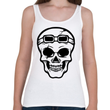 PRINTFASHION Motoros koponya - Női atléta - Fehér női trikó