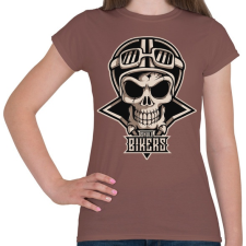 PRINTFASHION Motoros koponya - Női póló - Mogyoróbarna női póló