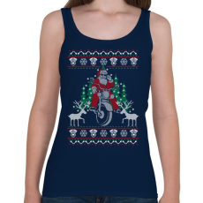 PRINTFASHION Motoros Mikulás - Női atléta - Sötétkék