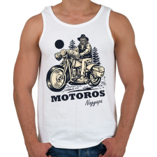 PRINTFASHION Motoros Nagyapa - Férfi atléta - Fehér atléta, trikó