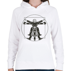 PRINTFASHION Motoros - Női kapucnis pulóver - Fehér