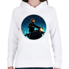 PRINTFASHION Motoros - Női kapucnis pulóver - Fehér