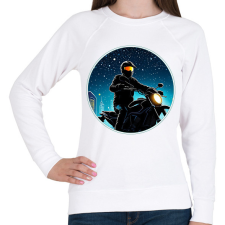 PRINTFASHION Motoros - Női pulóver - Fehér női pulóver, kardigán