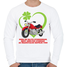 PRINTFASHION Motoros őrangyal - Férfi pulóver - Fehér férfi pulóver, kardigán