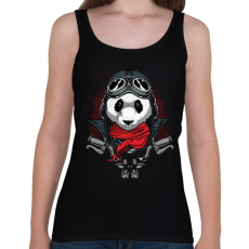 PRINTFASHION Motoros panda - Női atléta - Fekete