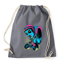 PRINTFASHION Motoros panda - Sportzsák, Tornazsák - Grafitszürke tornazsák