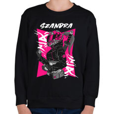 PRINTFASHION Motoros Szandra - Gyerek pulóver - Fekete