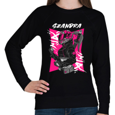 PRINTFASHION Motoros Szandra - Női pulóver - Fekete női pulóver, kardigán