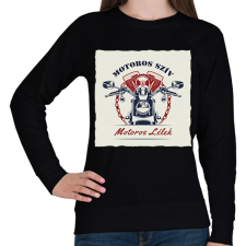 PRINTFASHION Motoros szív, motoros lélek - Női pulóver - Fekete női pulóver, kardigán