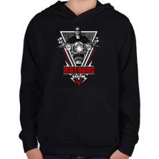 PRINTFASHION Motoros vagyok - Gyerek kapucnis pulóver - Fekete