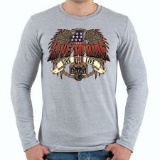 PRINTFASHION Motorozás az életem - Férfi hosszú ujjú póló - Sport szürke férfi póló